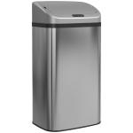 Balde de Lixo Automático para Cozinha 48 L Sensor Infravermelho Fechamento Automático Antimarcas Aço Inoxidável 33x25x69 cm Prata