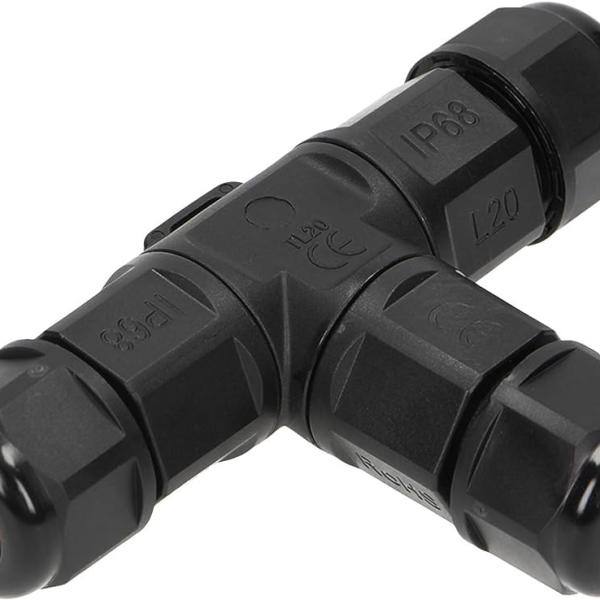 Ligador Estanque (3 Pinos) em T 1.0~2.5mm2 IP68 p/ Instalações Eléctricas Exteriores