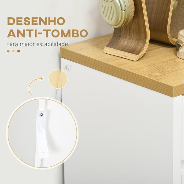 Cómoda Moderna com 4 Gavetas de Madeira para Dormitório Carga Máxima 40 kg 70x37x75 cm Branco e Madeira