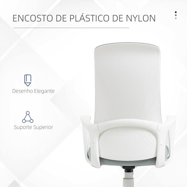 Cadeira de Escritório Ergonómica com Altura Ajustável Função de Inclinação e Encosto Alto 62x56x110 - 119,5 cm Cinza