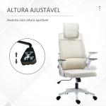 Cadeira de Escritório de Malha Giratória com Altura e Apoio para a Cabeça Ajustáveis 58x61x102 - 119 cm Bege