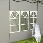 Conjunto de 2 Paredes Laterais para Tendas de 3x3m e 3x6m Paredes Laterais com Janelas Transparentes 293x193cm Branco