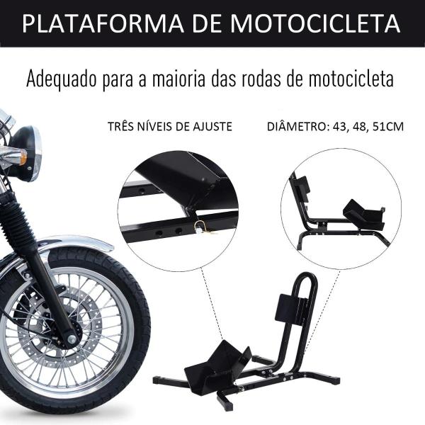 Suporte ajustável da roda da motocicleta do metal do estacionamento da motocicleta para as rodas ∅43/48/53 cm