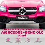 Carro Elétrico para Crianças 12V Controlo Remoto Motor Duplo MP3 Passeio Mercedes - Benz GLC Coupé 105x68x50 cm Rosa