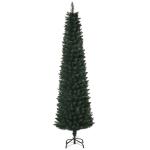 Árvore de Natal Artificial Altura 180cm com 380 Ramos de Folhas de PVC Ignífugos Base Dobrável e Suporte Metálico Ø56x180cm Verde