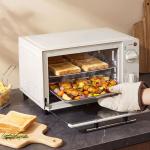 Mini Forno Elétrico 9L com Temperatura Ajustável até 230°C Temporizador 60 min e Bandeja para Assar 35x24,6x20 cm Creme