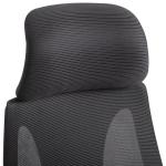 Cadeira de escritório ergonômica Cadeira de mesa inclinável ajustável em altura com encosto de braço Encosto de cabeça 5 rodas Suporta até 120 kg 64x58x116 - 126 cm Preto