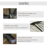 Rede Mosquiteira para Chapéus de Sol de Jardim Ø3m Cobertura de Rede de Chapéu de Sol com Zíper e Tubo Enchido com Água para Terraço Balcão Exterior Preto