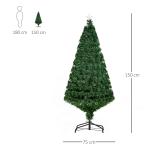 Árvore de Natal Artificial 150 cm Árvore de Natal com Fibra Óptica e Suporte Metálico Decoração de Natal Ø75x150 cm Verde