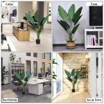 Planta Artificial de Decoração Planta Palmeira Artificial com Vaso 7 Folhas para Exterior e Interior Ø15x120cm Verde
