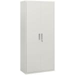 Armário para Arquivos de 5 Níveis com Chaves Prateleiras Ajustáveis Armário de Arquivos Metálico 80x40x180 cm Branco