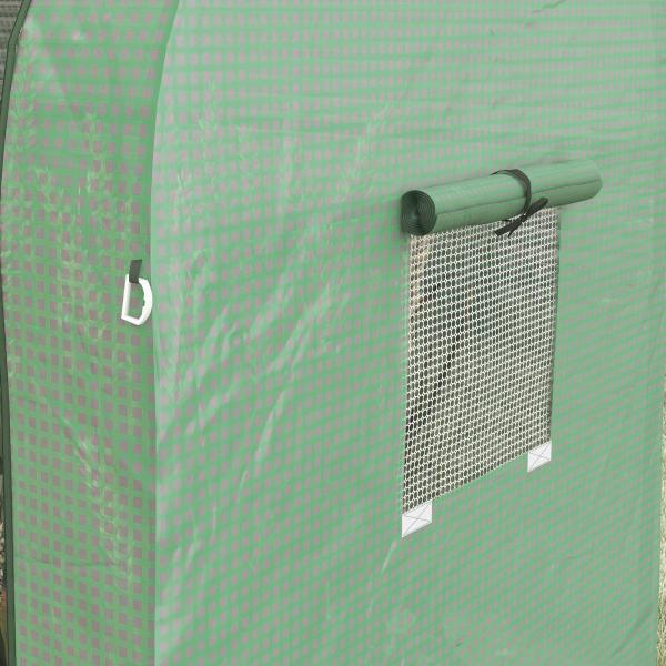 Estufa de Jardim Estufa Resistente com 4 Janelas Anti - UV para Cultivo de Plantas em Terraço Pátio 185x94x150 cm Verde