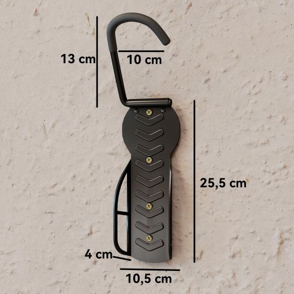 Conjunto de Suportes de Parede para Bicicletas com 4 Peças Gancho Dobrável 25,5x10,5x4 cm Preto