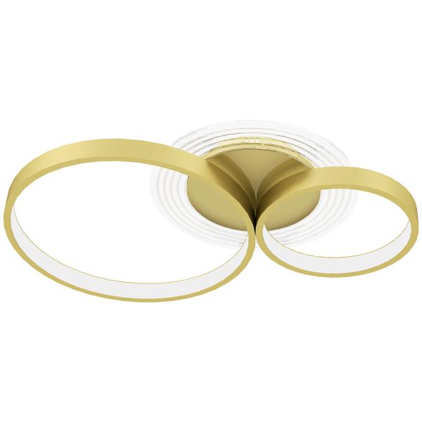 Candeeiro de Teto LED 40W Candeeiro Moderno com Iluminação LED 3000K/4000K/6500K 59x38x7,4 cm Dourado