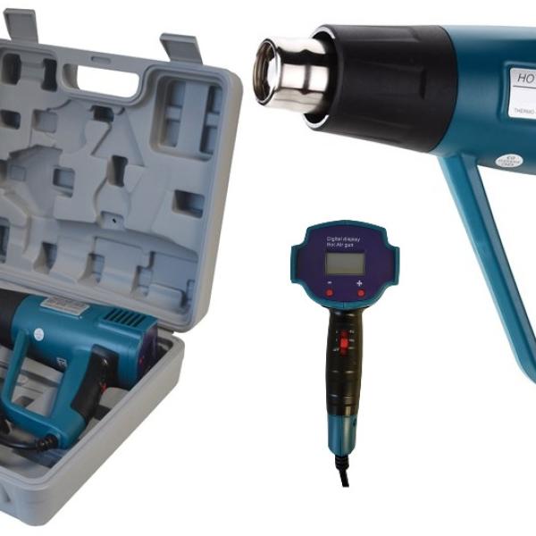Pistola de Calor 1500W c/ Display Indicador Temperatura (Mala Transporte Incluída)