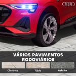 Carro Elétrico Audi E - Tron 12V para Crianças acima de 3 Anos com Controle Remoto Faróis Buzina Música MP3 TF USB e Abertura da Porta 3 - 8km/h 108x60x47cm Vermelho