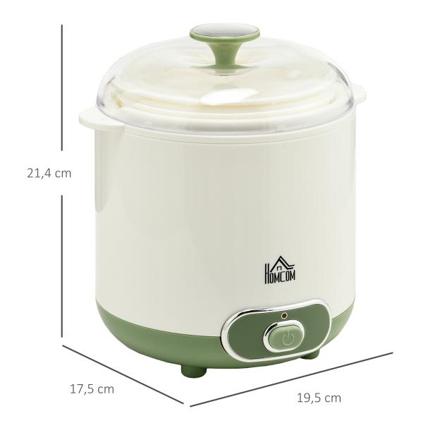 Iogurteira 20W 1,5L Máquina de Iogurte para Fazer Iogurte Grego e Aquecimento a Temperatura Constante PTC 19,5x17,5x21,4 cm Branco