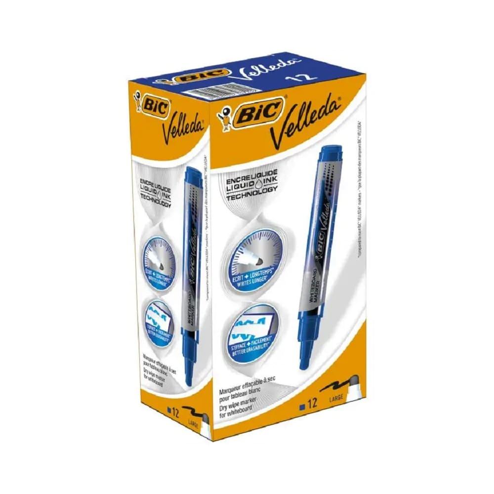 Marcador Bic Velleda Tank para quadro Ponta larga Tinta líquida Azul — Recondicionado