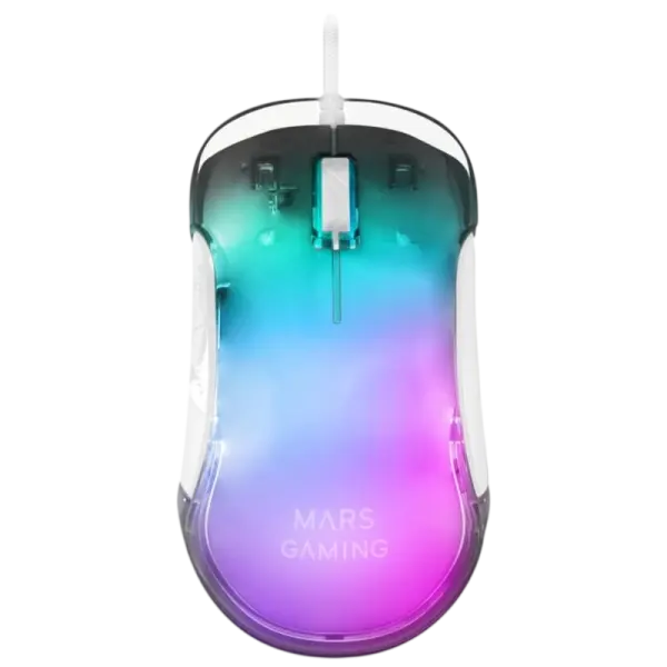 Rato Óptico MMGlow RGB 12800DPI (Branco) - MARS - GAMING