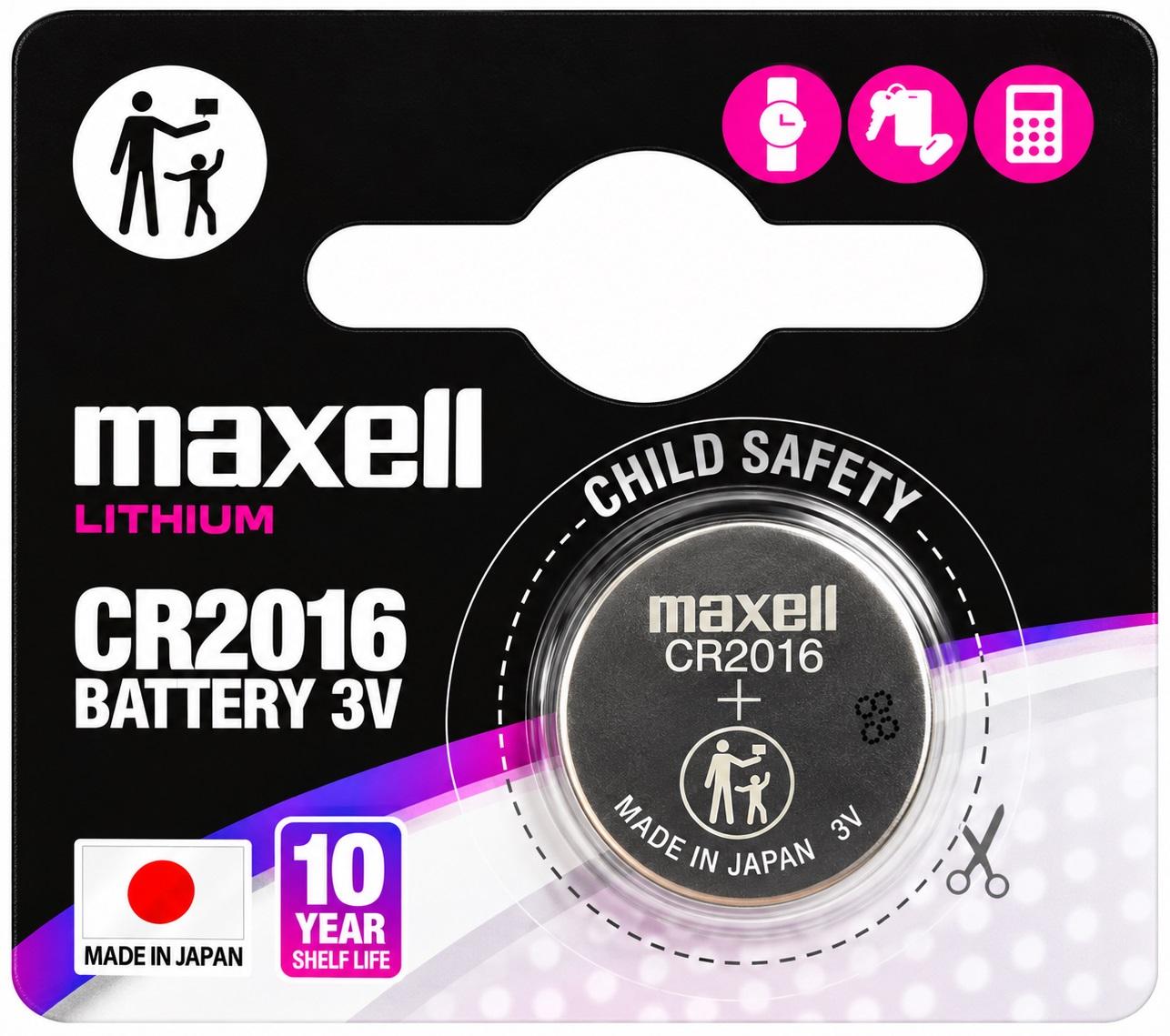 Pilha Lithium 3V CR2016 - MAXELL