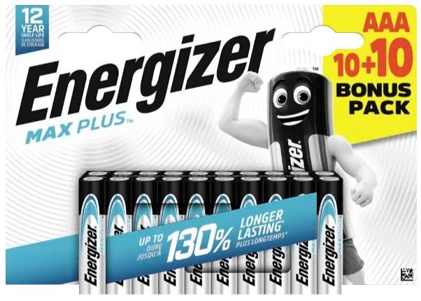 Blister 20x Pilhas Alcalinas Max Plus LR03/AAA 1.5V - ENERGIZER