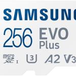 Cartão Memória EVO Plus MicroSDXC UHS - I 256GB (Classe U3, V30, A2) + Adaptador SD - SAMSUNG