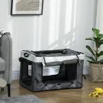 Carrinho para Animais de Estimação Carrinho para Cães Dobrável com Compartimento Desmontável 4 Portas 81x58x97,5 cm Cinza