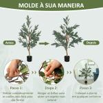 Planta Artificial de Louro 120 cm Planta Artificial Decorativa Grande Decoração para Casa Escritório Varanda Quarto Verde