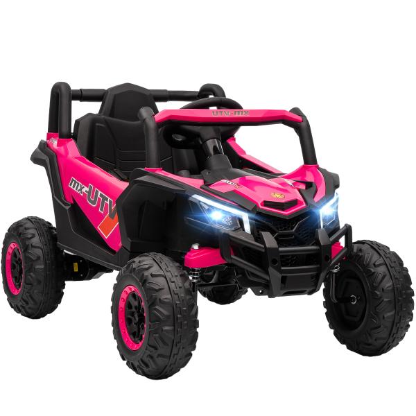 Carro Elétrico para Crianças 12V com 2 Motores Controlo Remoto 2,4G Velocidade até 7 km/h e USB 96x61x56 cm Rosa