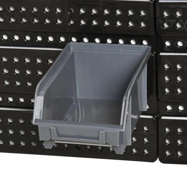 Organizador de Ferragens para Parede com 30 Caixas de 2 Tamanhos Diferentes 37,5x18x63 cm Vermelho e Cinza