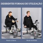 Bicicleta ergométrica reclinável com tela LCD e volante de 3 kg resistência magnética de 8 níveis assento ajustável 121,5 - 136x62,5x98 cm Cinza