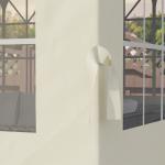 4 Paredes Laterais para Tenda 3x3 m Laterais de Tenda com Ganchos 8 Janelas e Proteção UV Creme