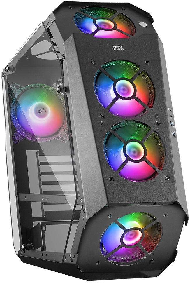 Caixa ATX MC51 Tempered Glass ARGB (Preto) - MARS GAMING