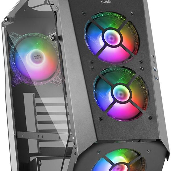 Caixa ATX MC51 Tempered Glass ARGB (Preto) - MARS GAMING