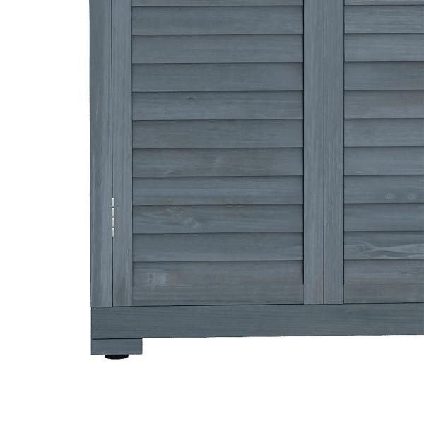 Armário de Madeira 0,31 m² 87x46,5x160 cm Armário Exterior de Madeira com 2 Portas e 2 Prateleiras Interior Cinza