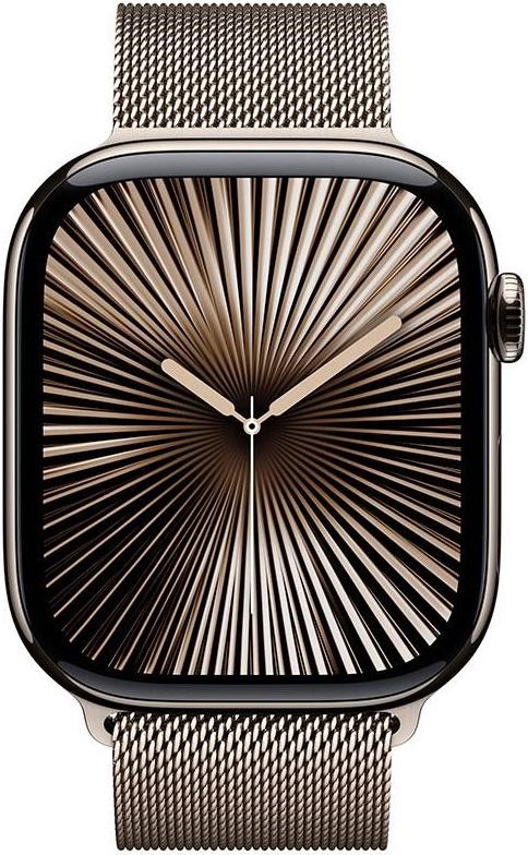 Apple Watch Series 10 GPS + Cellular 46mm Titânio Natural c/ Bracelete Loop Milanesa Natural S/M