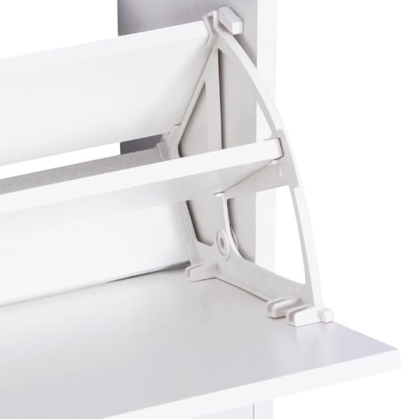 Móvel Cabide de Entrada de 3 Peças Armário de Entrada com Cabide Espelho e Sapateira 80x27x46,5cm Branco