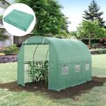 Cobertura de Estufa com 6 Janelas e Porta para Jardim Anti - UV PE 300x200x200 cm Verde
