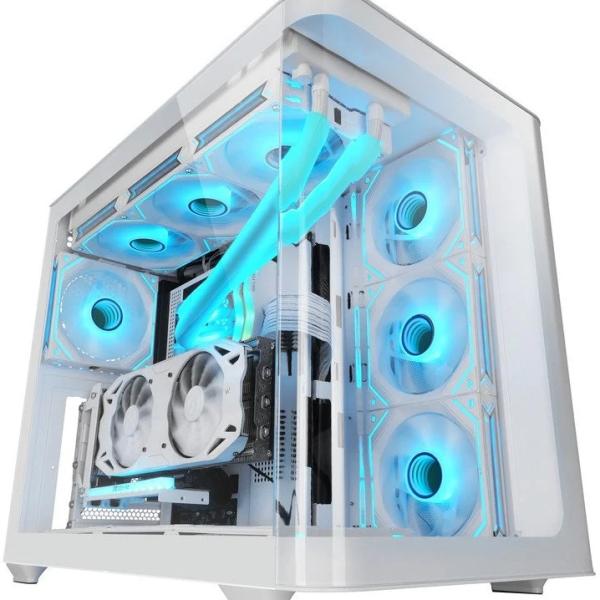 Caixa ATX MC - FUSION Vidro Temperado (Branco) - MARS GAMING
