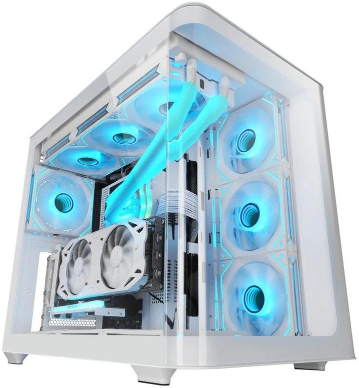 Caixa ATX MC - FUSION Vidro Temperado (Branco) - MARS GAMING