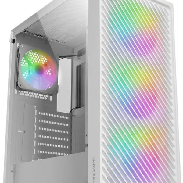 Caixa ATX MCFW ARGB Vidro Temperado (Branco) - MARS GAMING