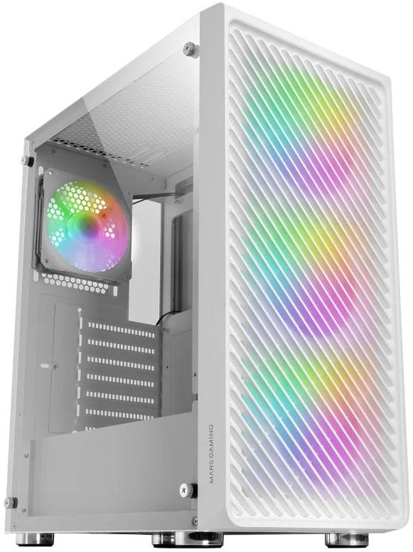 Caixa ATX MCFW ARGB Vidro Temperado (Branco) - MARS GAMING