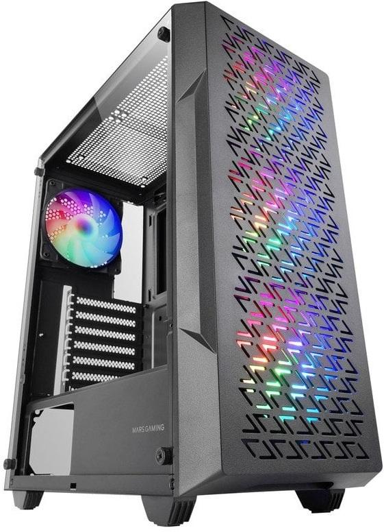 Caixa ATX MC - GEO FRGB Vidro Temperado (Preto) - MARS GAMING