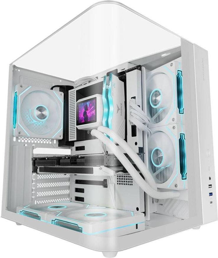 Caixa ATX MC - INFINIOLITE Frameless Tempered Glass (Branco) - MARS GAMING