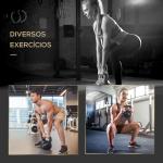 Peso Russo de 8 kg Kettlebell Preenchido de Areia com Punho Largo e Antiderrapante para Trenos em Casa e Ginásio 22x17x24 cm Preto