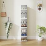 Sapateira Dobrável Organizador para Sapatos de 8 Níveis com Portas Transparentes para Sapatos até Tamanho 43 26x35x140 cm Branco
