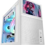 Caixa Micro - ATX MC - LCD c/ Vidro Temperado e Ecrã LCD IPS 8 (Branco) - MARS GAMING