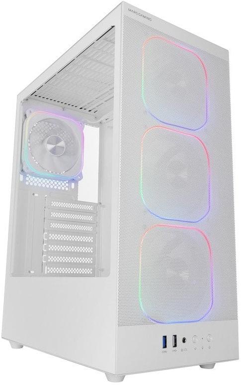 Caixa ATX MC - NEBULA Midi Tower c/ 4 Ventoinhas ARGB (Branco) - MARS GAMING