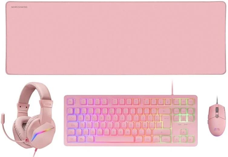 Combo Gaming 4 - EM - 1 MCP - RGB3P Teclado TKL PT + Rato 3200DPI + Headset + Tapete XXL - MARS GAMING