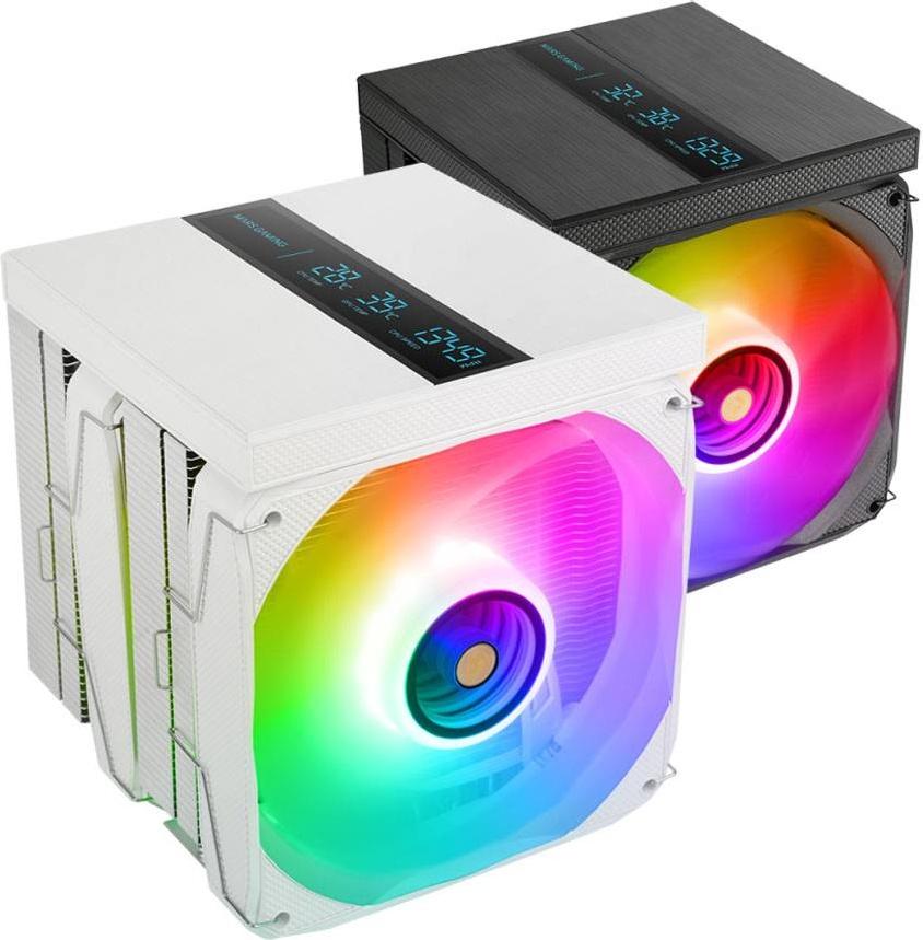 Air Cooler CPU MCPU - LCDPRO Dual - Tower ARGB Infinity Mirror c/ LCD (Branco) - MARS GAMING